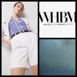 NWOT WHBM Sea Blue Sleeveless Satin Shell